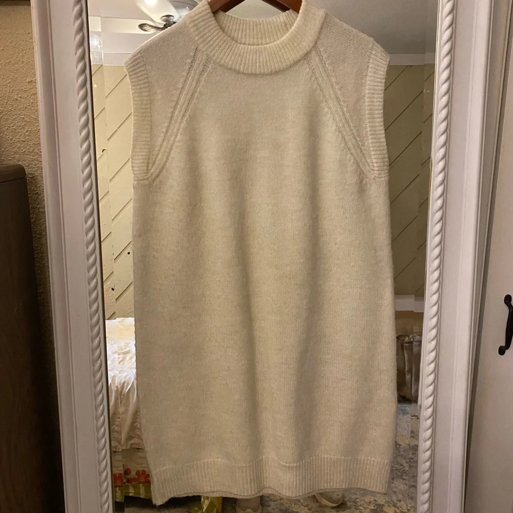 Vero Moda Tan Sleeveless Sweater Mini Dress - Picture 2 of 6
